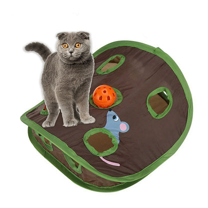 Cute Pet Cat Interactive Hide Seek Game 9 Holes Tunnel