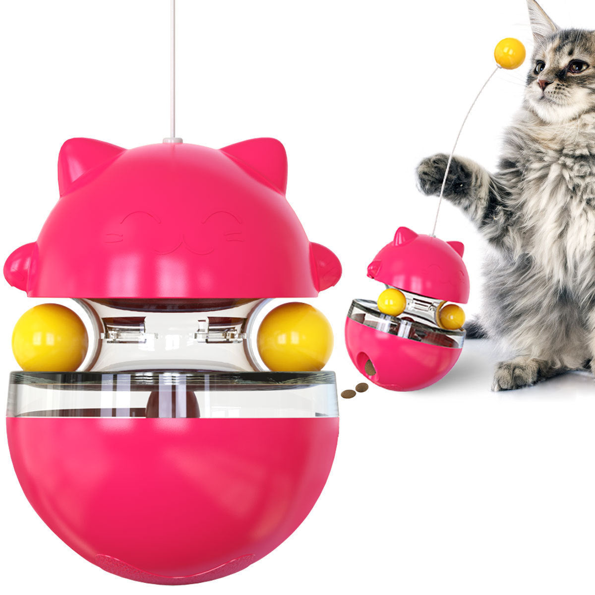 Interactive Cat Treat Dispenser Toy - Tumbler Feeder Toy