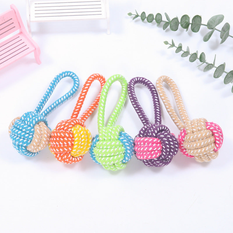 Interactive Cotton Rope Mini Dog Toys Ball For Dogs