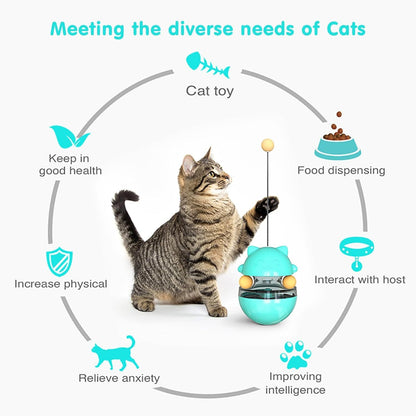 Interactive Cat Treat Dispenser Toy - Tumbler Feeder Toy