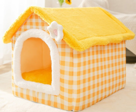 Foldable Dog House Pet Cat Bed Winter Dog Villa Sleep Kennel