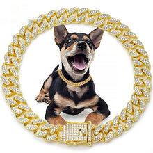 Metal Diamond Pet Dog Leash Cat Cuban Collar