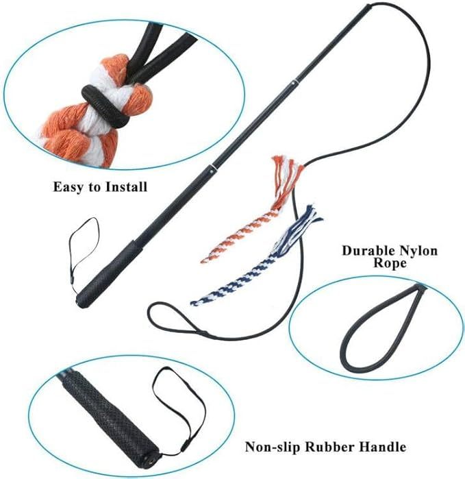 Dog Extendable Teaser Wand Pet Flirt Stick Pole Puppy Chasing Tail Interactive Toy