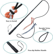 Dog Extendable Teaser Wand Pet Flirt Stick Pole Puppy Chasing Tail Interactive Toy