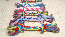 Dog bite rope toy dog rope knot molar bite-resistant color double knot cotton rope toy