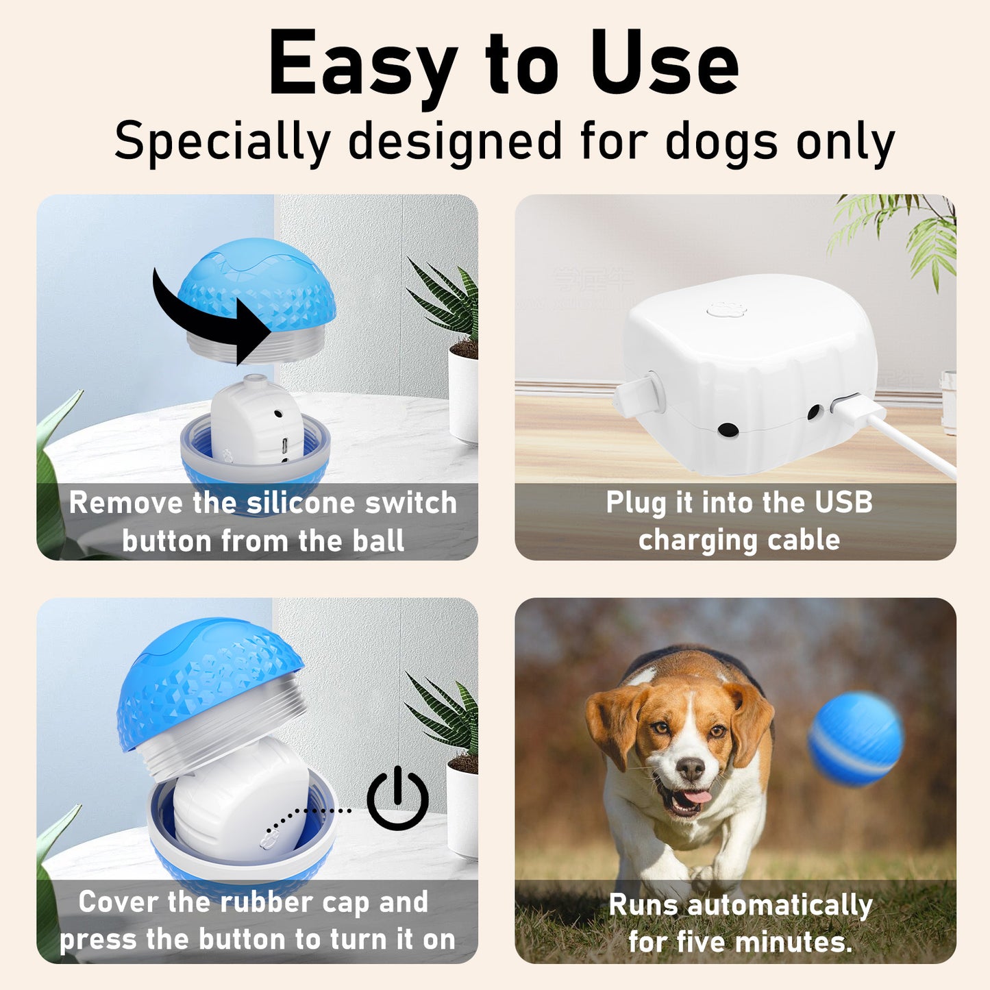 Smart Interactive Dog Toys, Automatic Moving Ball