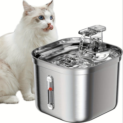 Cat Water Fountain, Stainless Steel Pet Water Fountain For Cats Inside