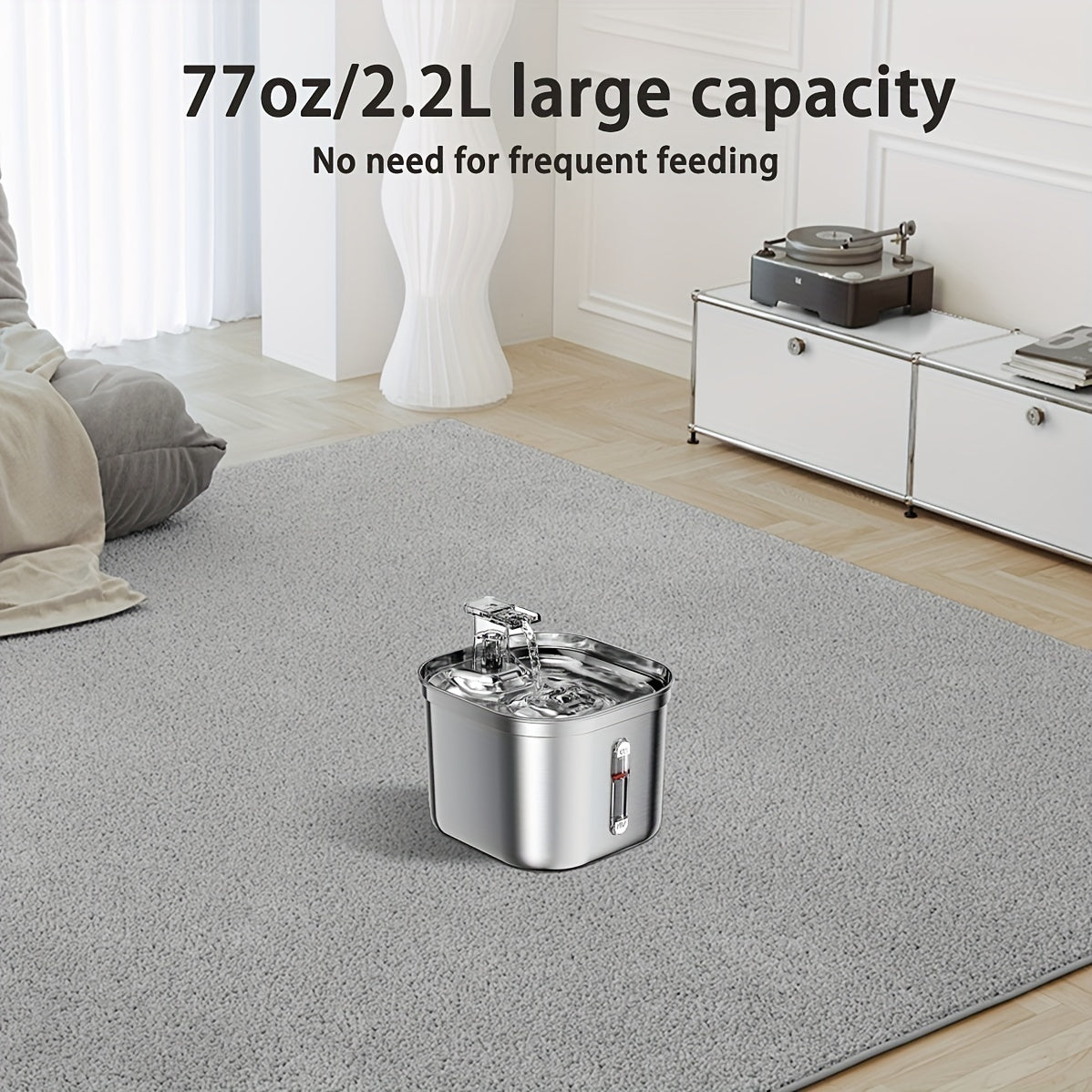 Cat Water Fountain, Stainless Steel Pet Water Fountain For Cats Inside