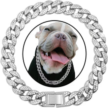 Pet Dog Collar Necklace with Diamonds – Cuban Link Chain