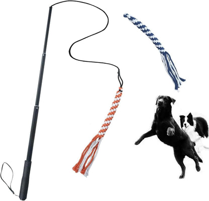 Dog Extendable Teaser Wand Pet Flirt Stick Pole Puppy Chasing Tail Interactive Toy