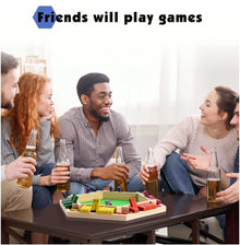 Shut The Box Dice Game, 6 Color Sided 6 Player Educational Shut The Box Math Game Wooden With 12 Dice For Party For Adults