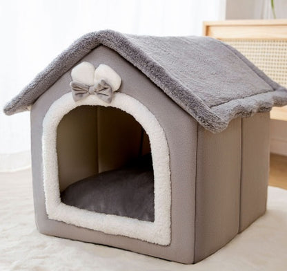 Foldable Dog House Pet Cat Bed Winter Dog Villa Sleep Kennel